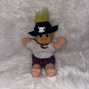 Vintage Russ Pirate 12” Troll Doll Yellow Hair